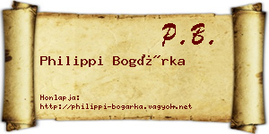 Philippi Bogárka névjegykártya
